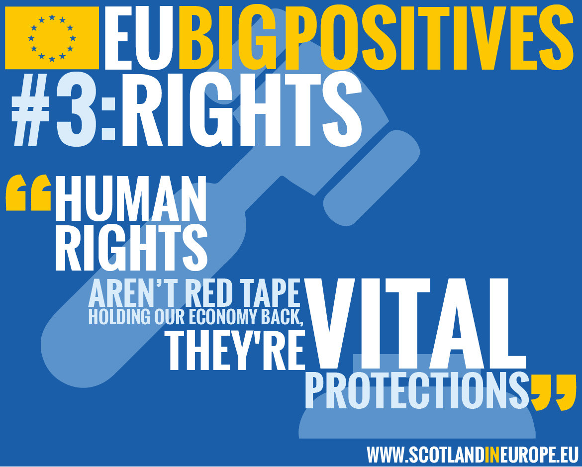 one of a set of social media infographics highlighting the five "big positives" of EU membership