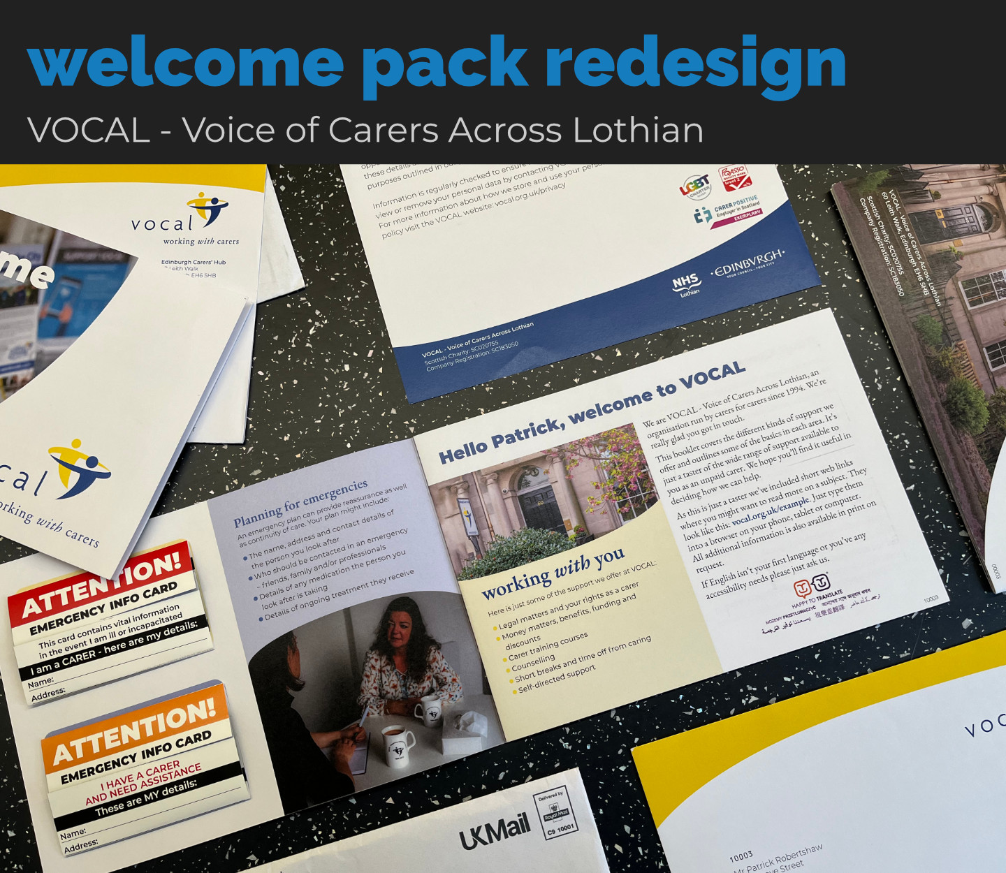 Overhauling VOCAL’s first contact with new service users involved rethinking the process as well as the content and format.