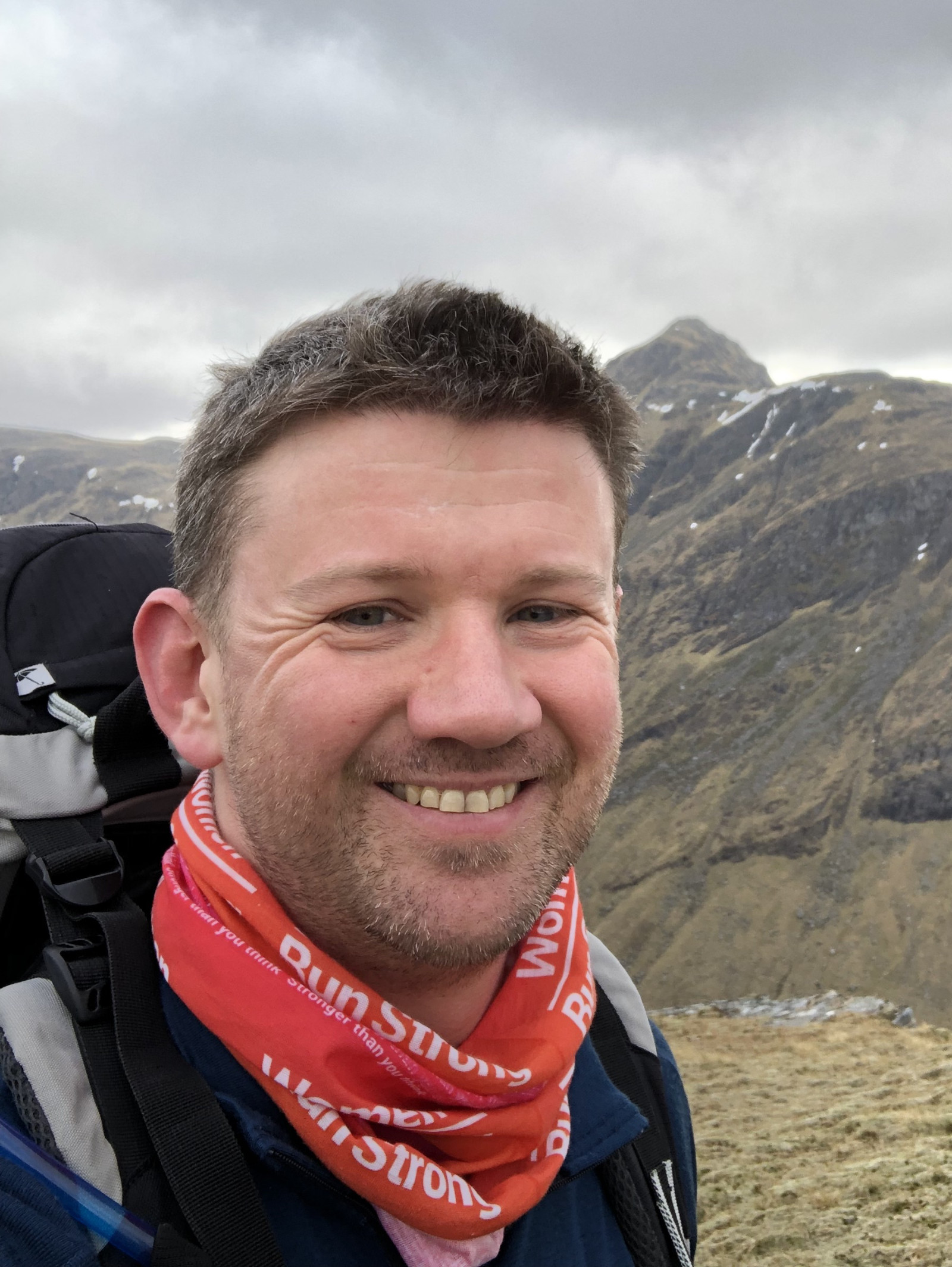 The latest Women Run Strong buff being modelled by yours truly - I'm honestly never in the hills without it!